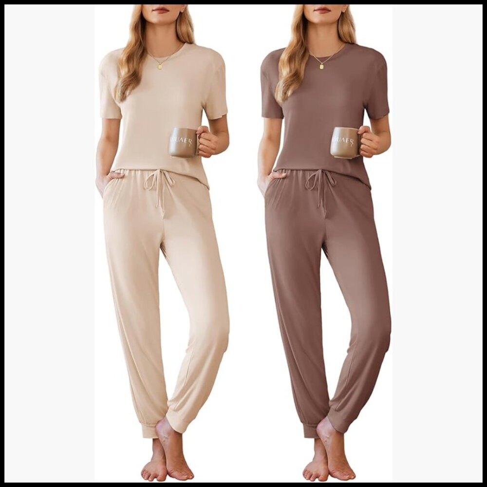 Polyester Lounge Set With Pockets, 2-Pack Pajamas - image 1